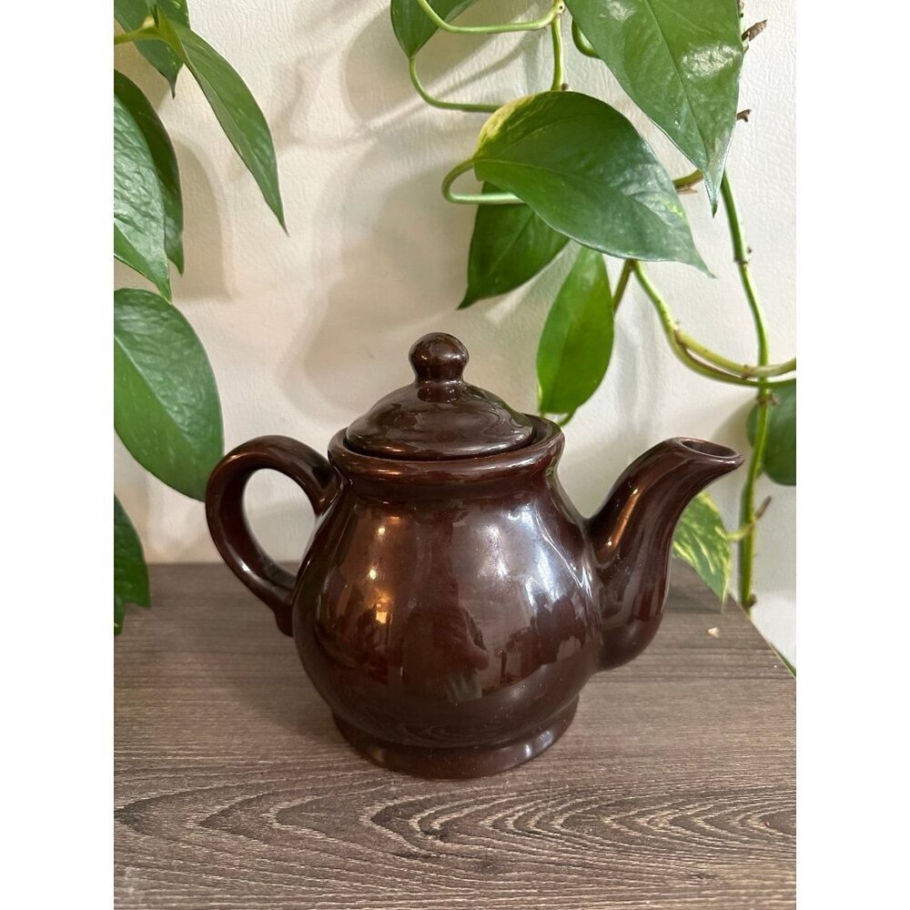Vintage Brown Ceramic Teapot